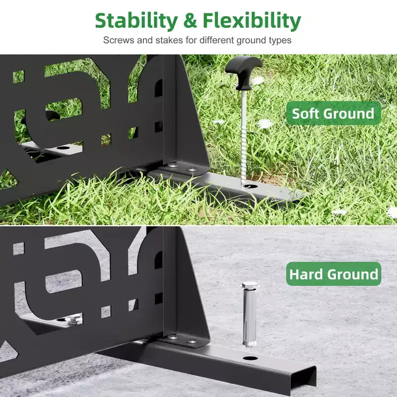 Jardinière en métal noir de 72 H47W avec treillis et écran d’intimité pour patio de café, jardin et balcons