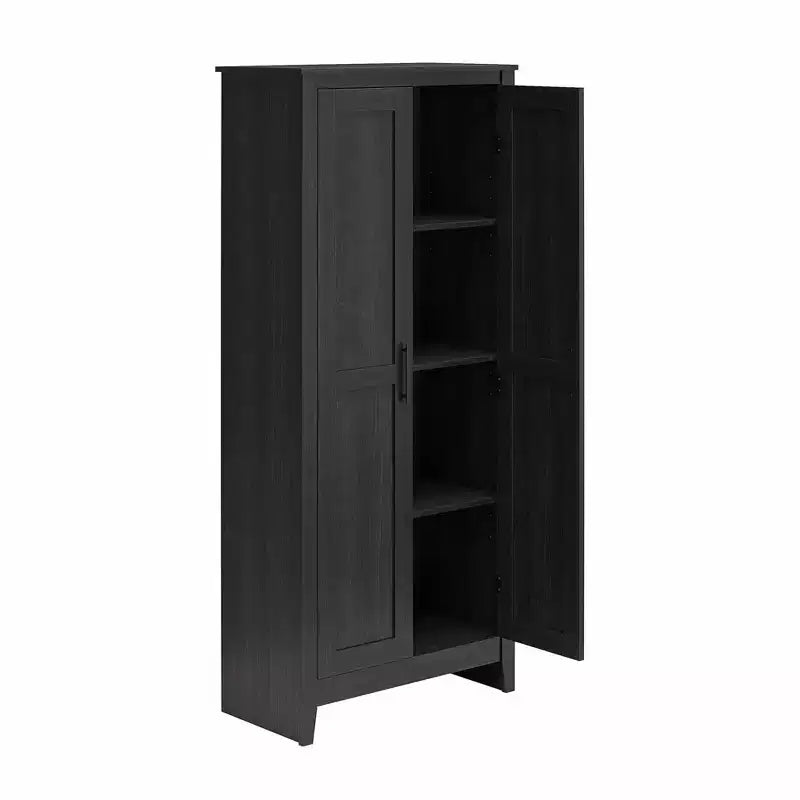 Meuble de rangement de style champêtre avec 4 étagères et 2 portes de style Shaker