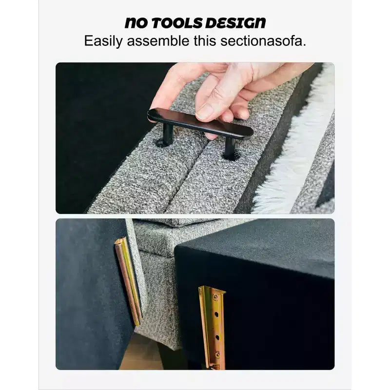 Chenille-Ecksitzmodul für modulares Sofa. Sofamodul