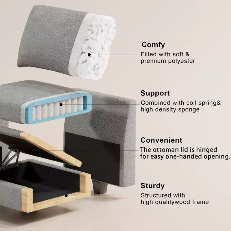 Chenille-Ecksitzmodul für modulares Sofa. Sofamodul