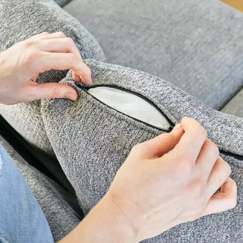 Chenille-Ecksitzmodul für modulares Sofa. Sofamodul