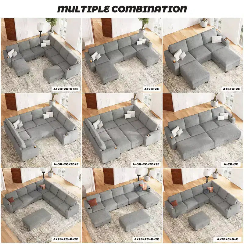 Chenille-Ecksitzmodul für modulares Sofa. Sofamodul