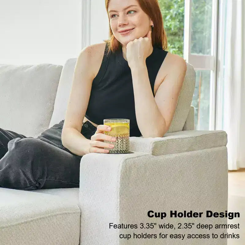 Chenille-Ecksitzmodul für modulares Sofa. Sofamodul