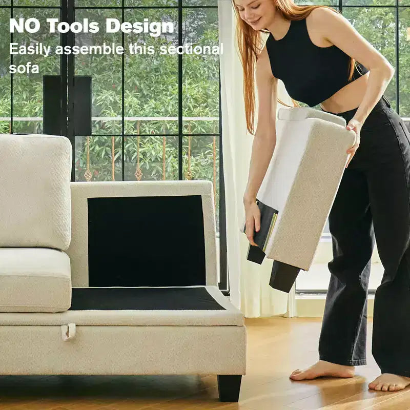Chenille-Ecksitzmodul für modulares Sofa. Sofamodul