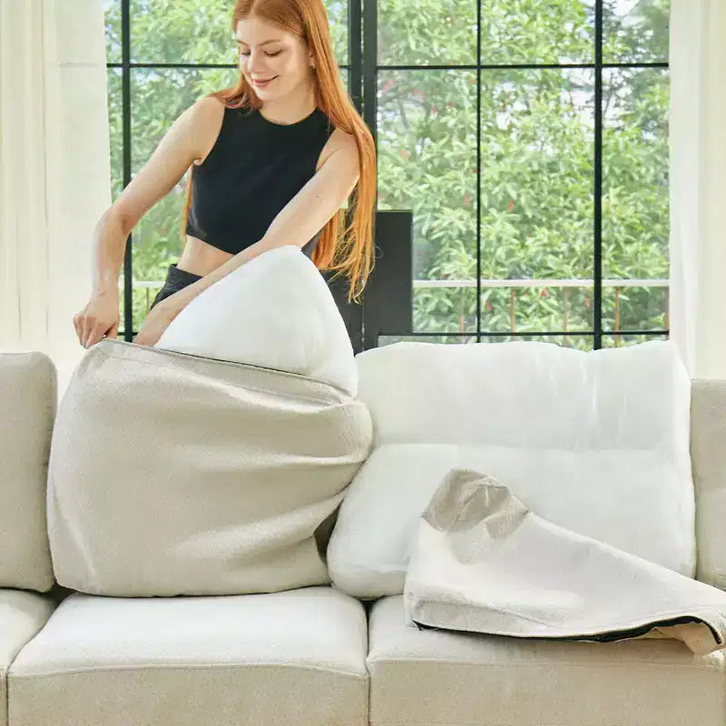 Chenille-Ecksitzmodul für modulares Sofa. Sofamodul