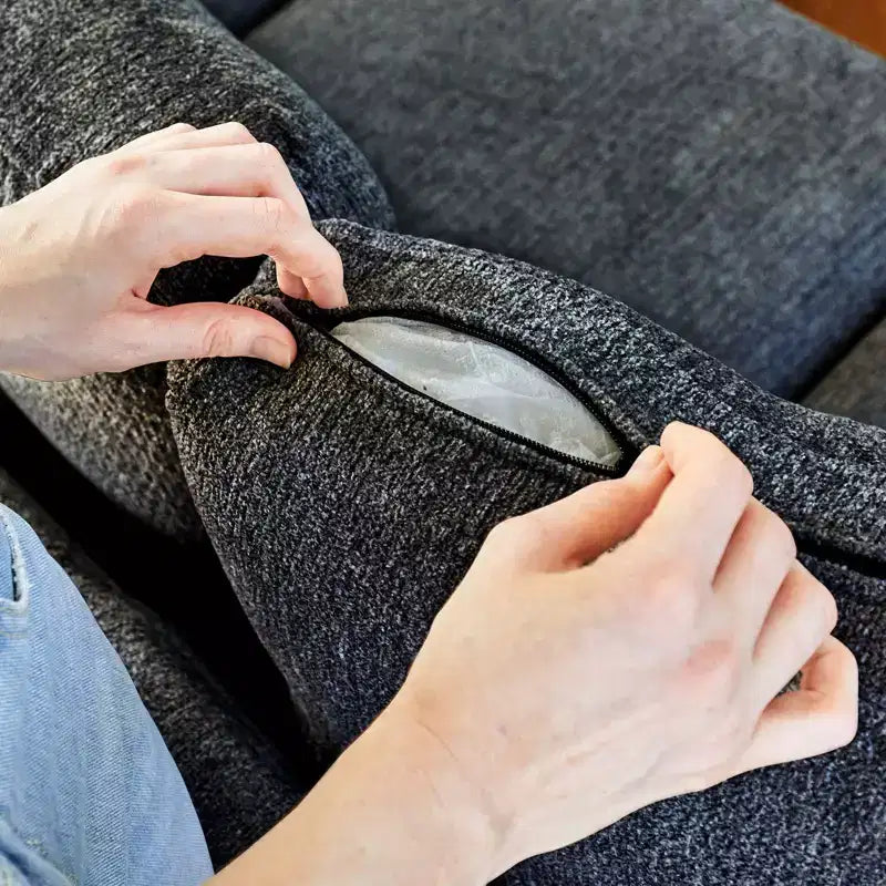 Chenille-Ecksitzmodul für modulares Sofa. Sofamodul