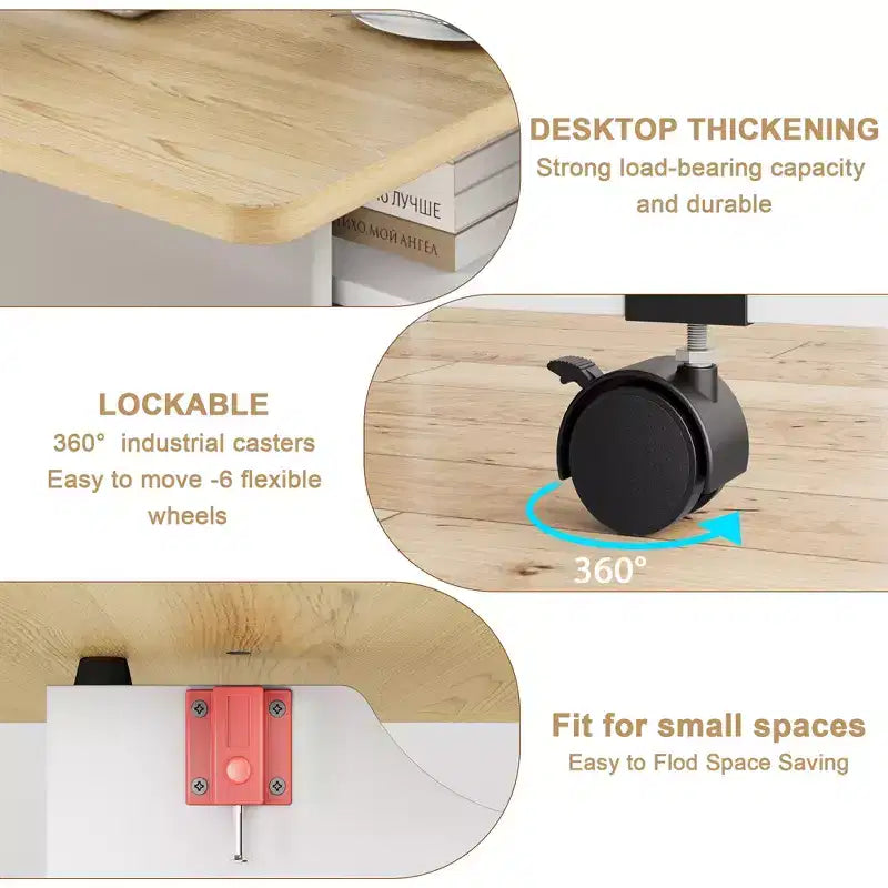 Mesa de comedor plegable con 2 niveles de almacenamiento, conjunto de mesa de comedor extensible, mesa móvil que puede utilizarse como mesa de comedor, escritorio de oficina o consola