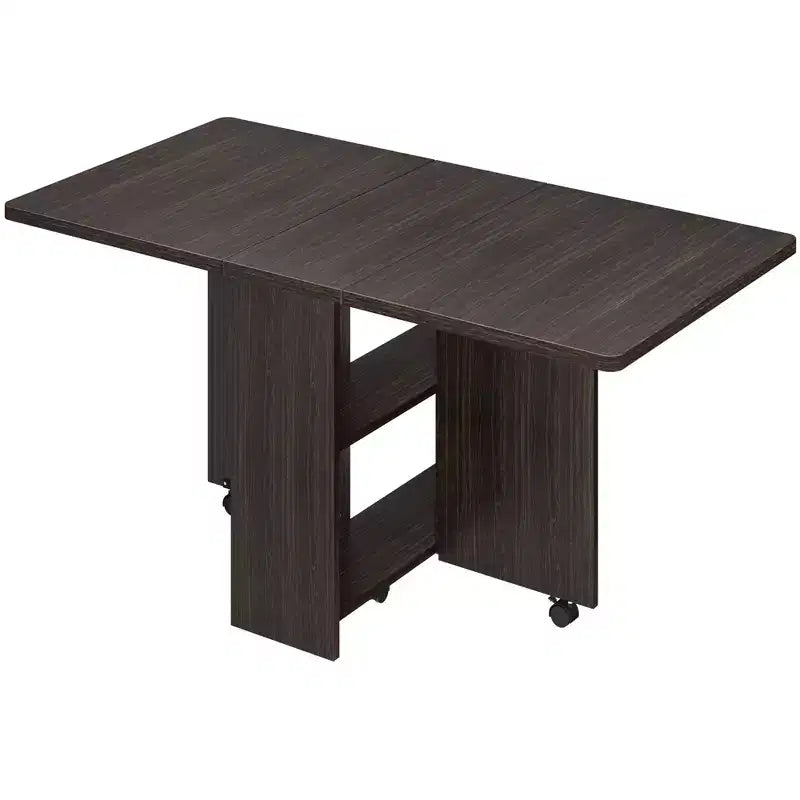 Klapptisch mit 2 Ablageebenen, ausziehbares Esszimmertisch-Set, verschiebbarer Tisch, als Esstisch, Büroschreibtisch oder Konsolentisch verwendbar