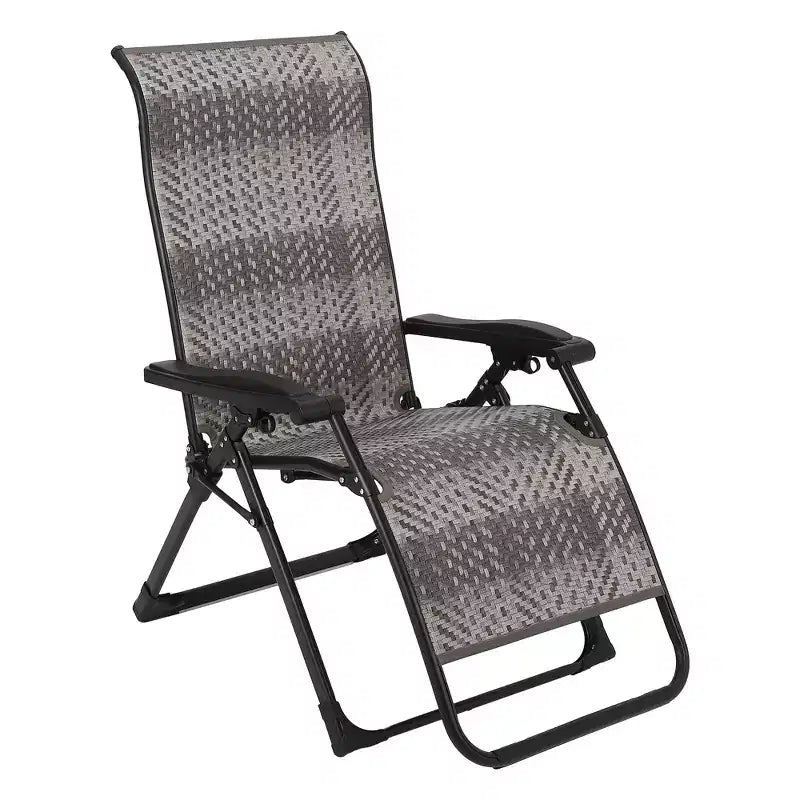 2er-Set klappbare Gartenstühle aus Rattan, tragbare Klappstühle aus Rattan mit verstellbarer hoher Rückenlehne und verbreiterten Armlehnen, Outdoor-Geflechtmöbelset