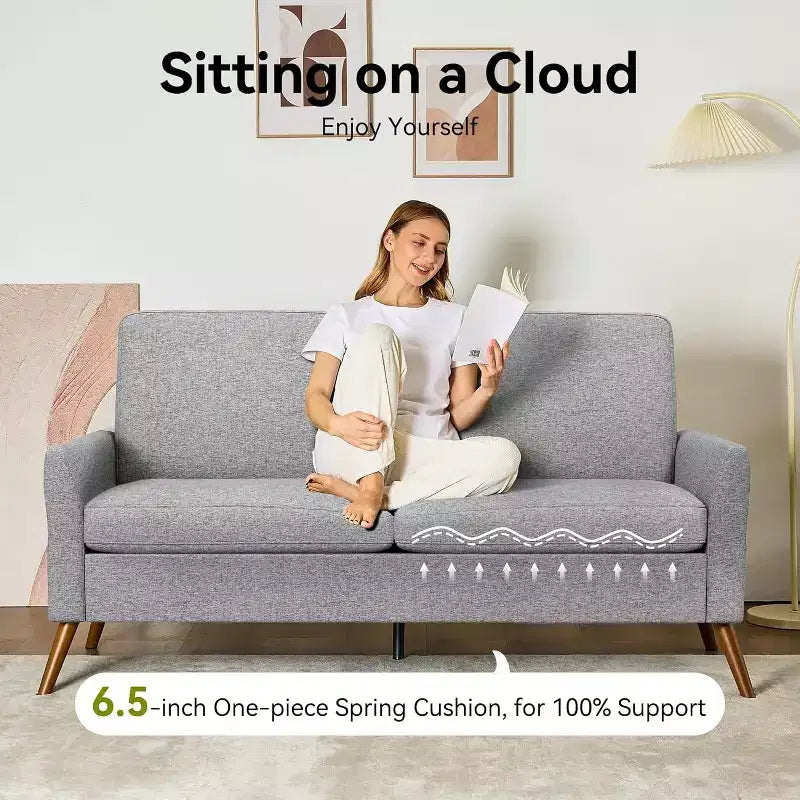 Bequemes Sofa fürs Wohnzimmer, Loveseat im mittelalterlich-modernen Stil, kleines Sofa ohne Werkzeug montierbar, für Schlafzimmer und Büro