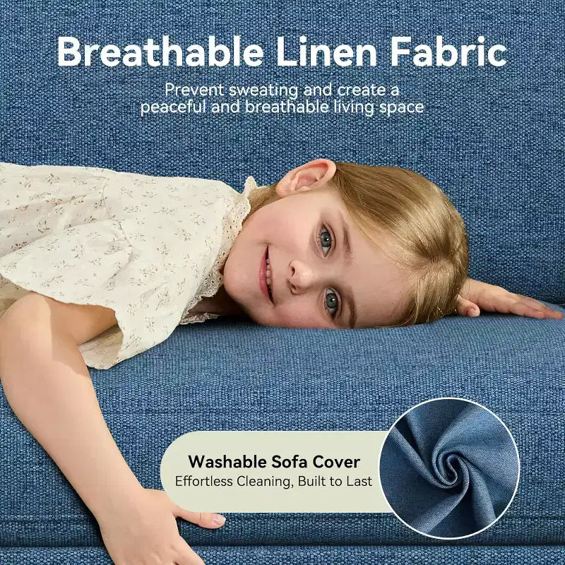 Bequemes Sofa fürs Wohnzimmer, Loveseat im mittelalterlich-modernen Stil, kleines Sofa ohne Werkzeug montierbar, für Schlafzimmer und Büro