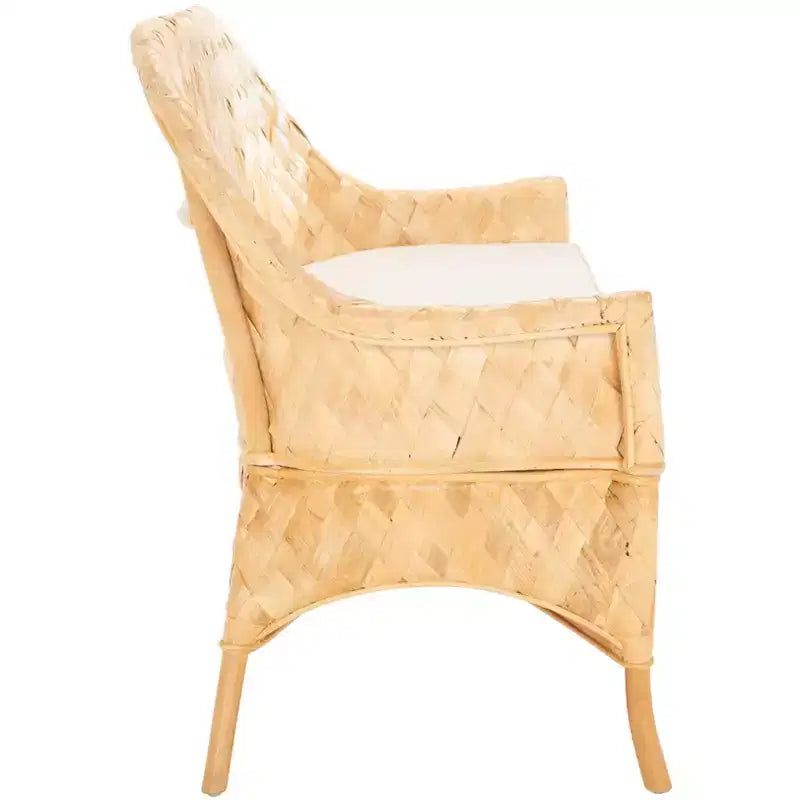 Banc de canapé tressé - naturel/blanc