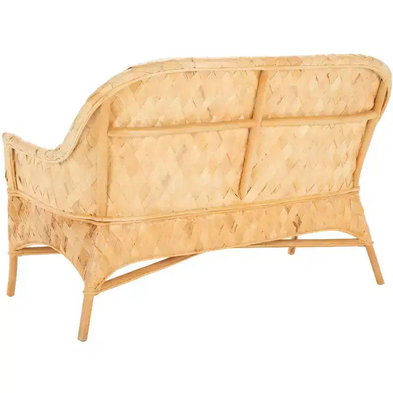 Banc de canapé tressé - naturel/blanc