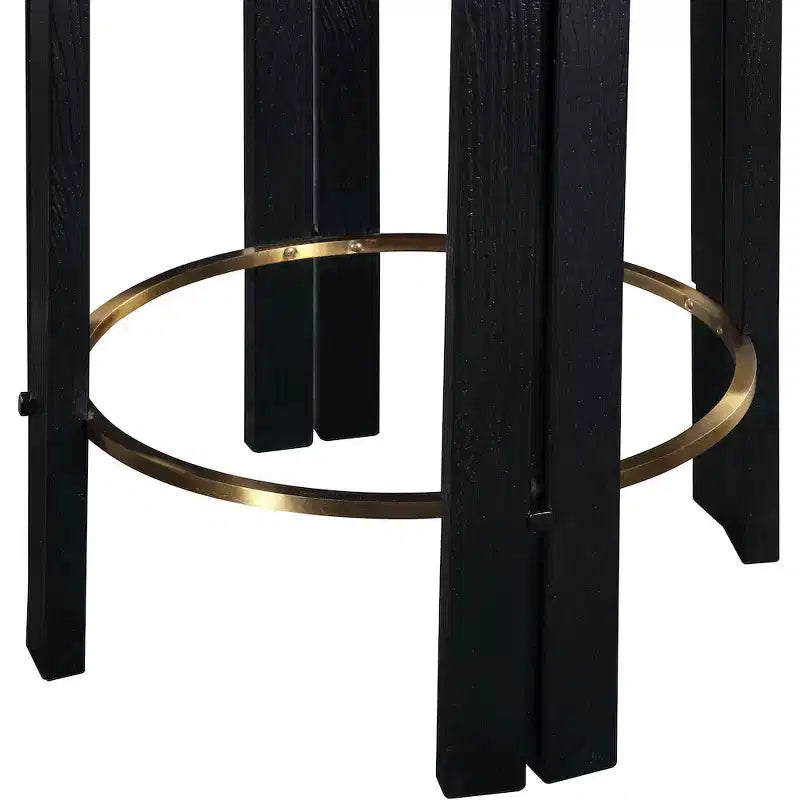 Tabouret de comptoir en cuir végan crème