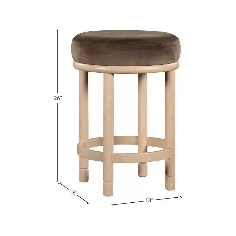 Taburete de mostrador de terciopelo marrón