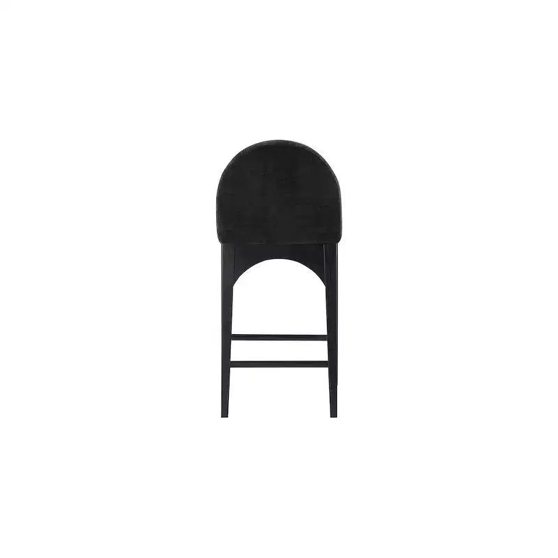 Hocker aus schwarzem Chenille-Stoff