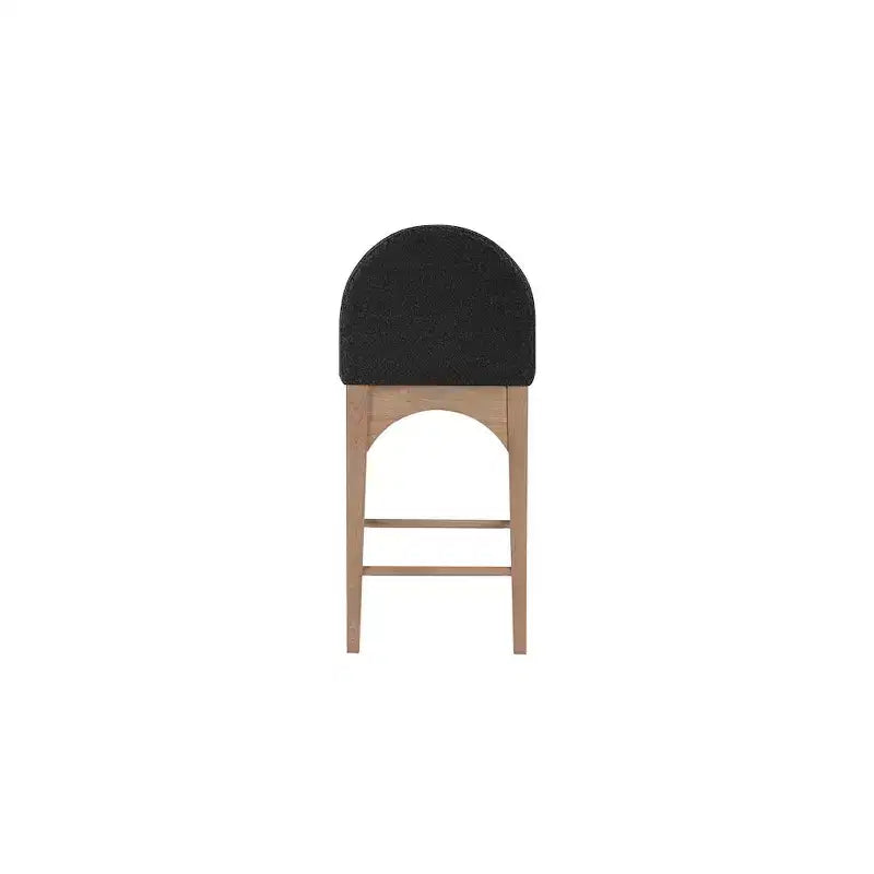 Hocker aus schwarzem Bouclé-Stoff