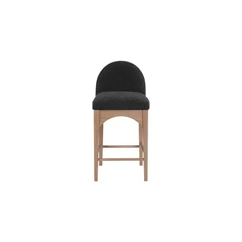 Tabouret en tissu bouclé noir