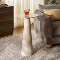 Mesa auxiliar alta de cerámica, cerámica beige/beige