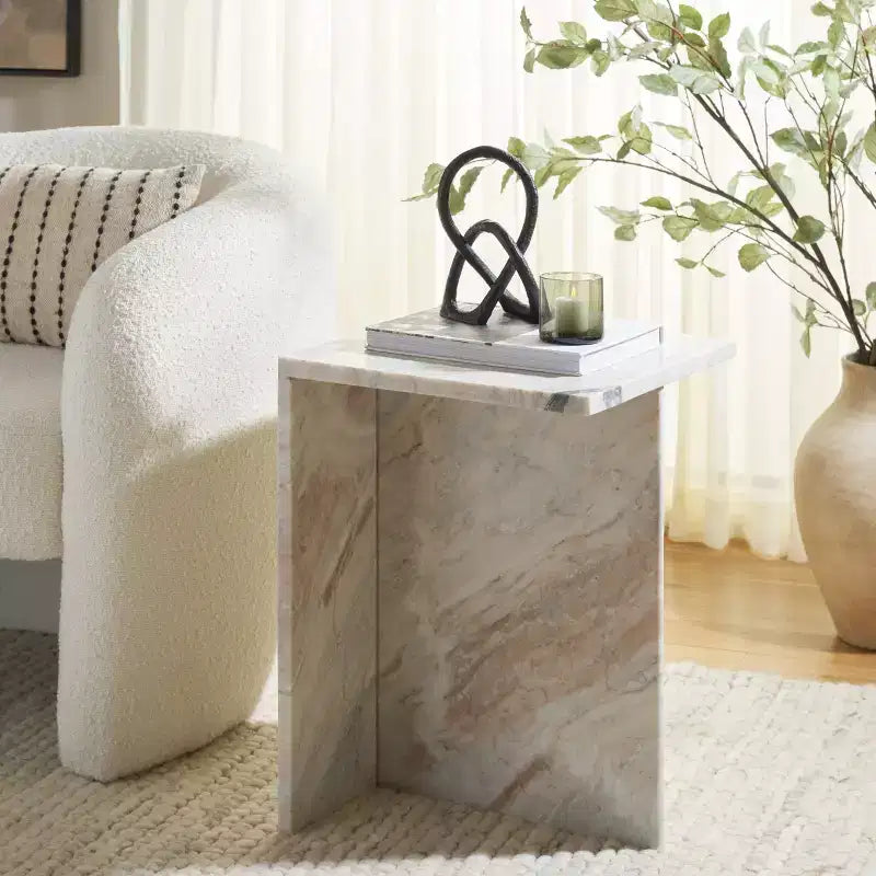 Table d’appoint en marbre brun-gris