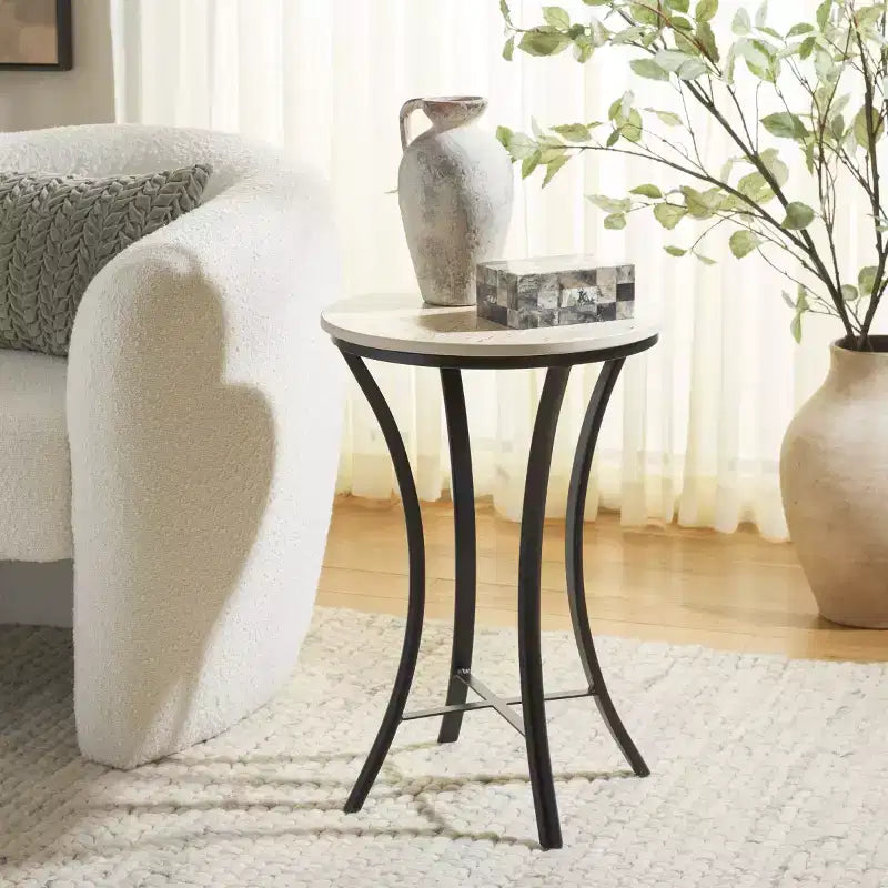 Table d’appoint beige/noir