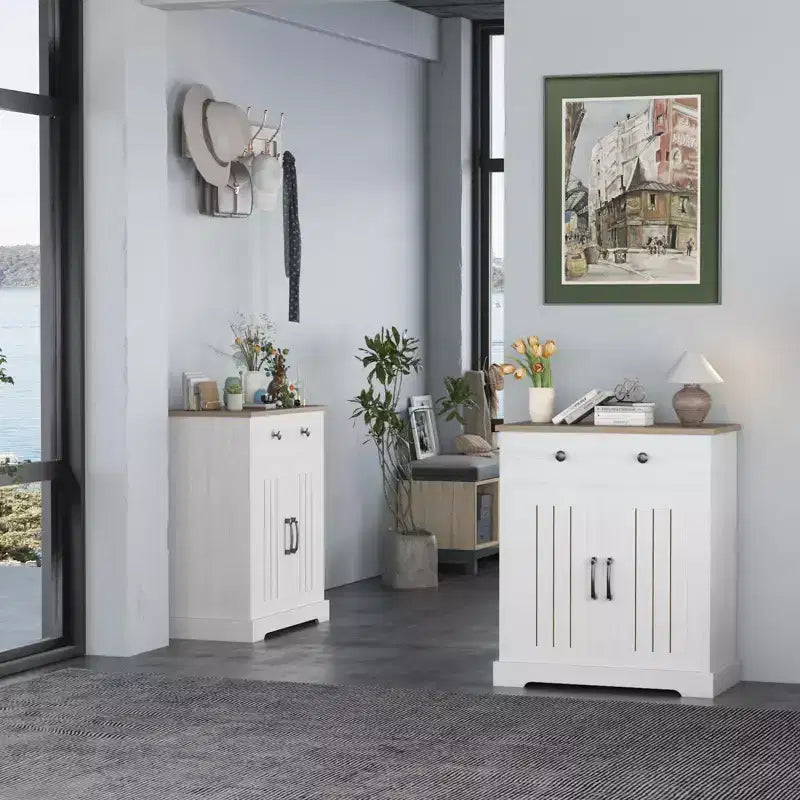 Armario de almacenamiento para cocina, aparador moderno con espacio de almacenamiento, mueble bar para café con 2 cajones y 2 puertas, aparador de suelo