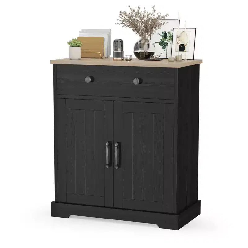 Armario de almacenamiento para cocina, aparador moderno con espacio de almacenamiento, mueble bar para café con 2 cajones y 2 puertas, aparador de suelo