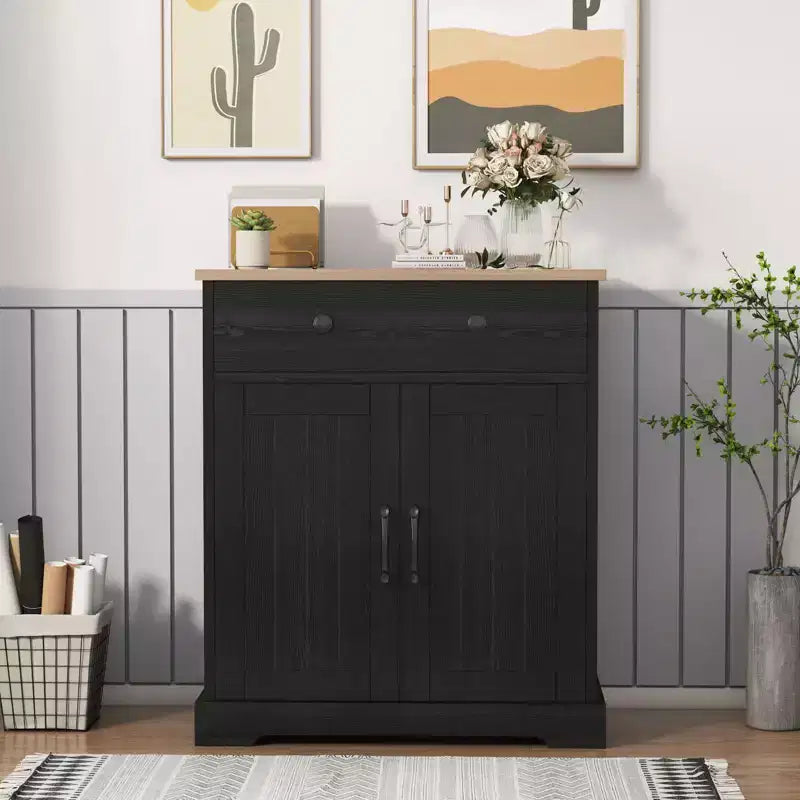 Armario de almacenamiento para cocina, aparador moderno con espacio de almacenamiento, mueble bar para café con 2 cajones y 2 puertas, aparador de suelo