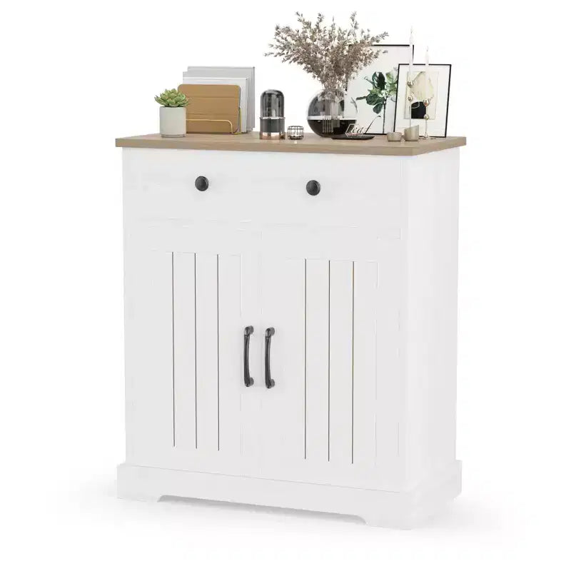 Armario de almacenamiento para cocina, aparador moderno con espacio de almacenamiento, mueble bar para café con 2 cajones y 2 puertas, aparador de suelo