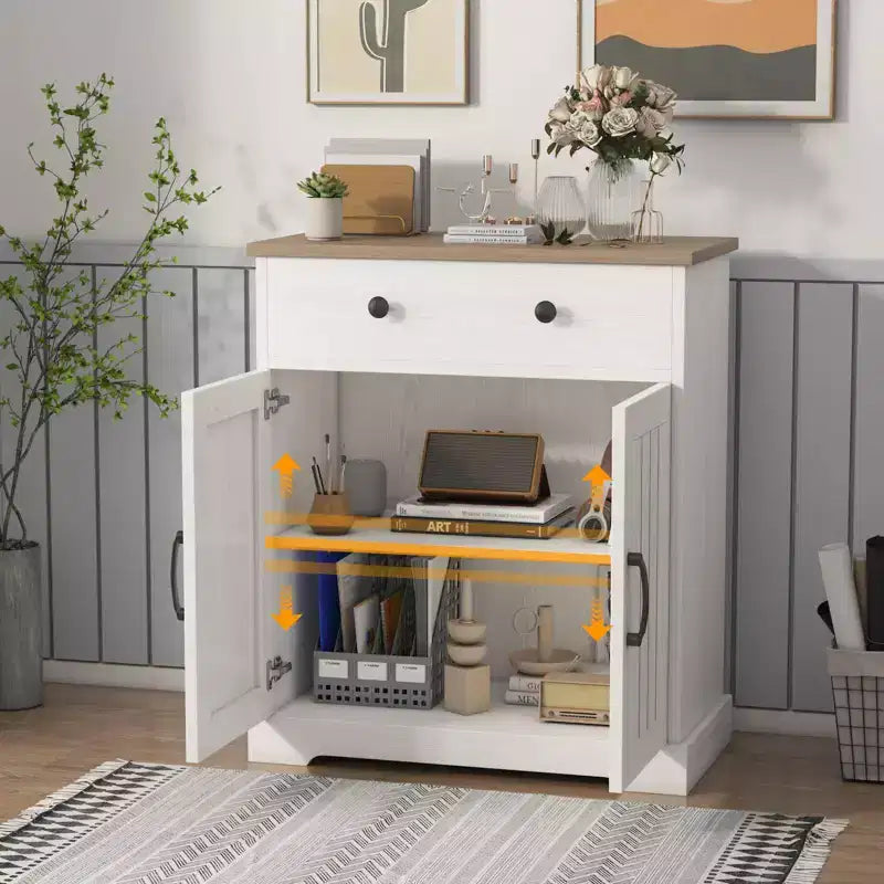 Armario de almacenamiento para cocina, aparador moderno con espacio de almacenamiento, mueble bar para café con 2 cajones y 2 puertas, aparador de suelo