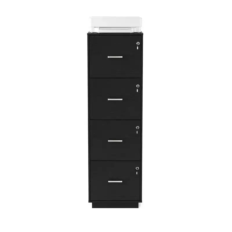 38 cm hoher Aktenschrank aus Holz mit geprägter Oberfläche und 4 Schubladen