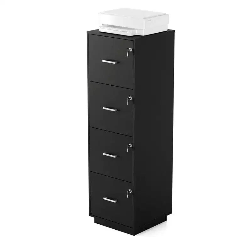 38 cm hoher Aktenschrank aus Holz mit geprägter Oberfläche und 4 Schubladen