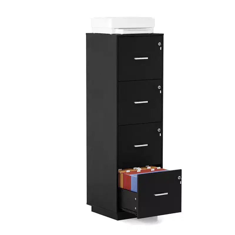 38 cm hoher Aktenschrank aus Holz mit geprägter Oberfläche und 4 Schubladen