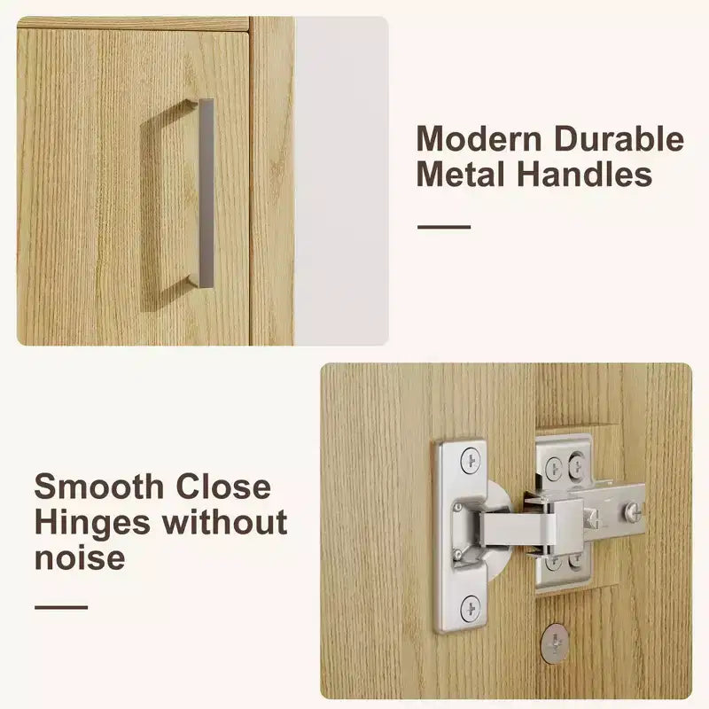 16 Badezimmer-Waschtisch mit Waschbecken, freistehender Waschtischunterschrank mit 2 Türen mit Soft-Close-Funktion und Schublade, Waschtischunterschrank aus Holz, einfach aufzubauen und zu reinigen