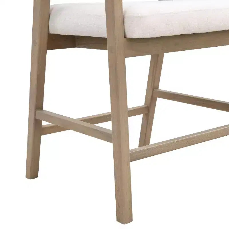 Barhocker aus Gummibaumholz in Tresenhöhe, Akzentstühle mit Armlehnen und Rattan-Rückenlehne - 2er-Set