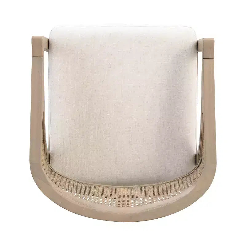Barhocker aus Gummibaumholz in Tresenhöhe, Akzentstühle mit Armlehnen und Rattan-Rückenlehne - 2er-Set
