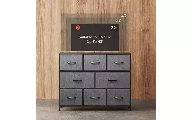 Cómoda de dormitorio con 8 cajones, cómoda de tela con amplio espacio de almacenamiento para la entrada, cómoda con cajones para la sala de estar