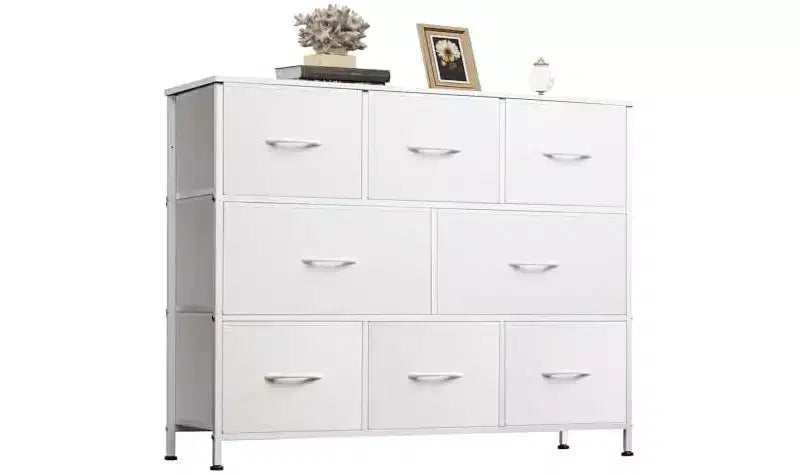 Cómoda de dormitorio con 8 cajones, cómoda de tela con amplio espacio de almacenamiento para la entrada, cómoda con cajones para la sala de estar