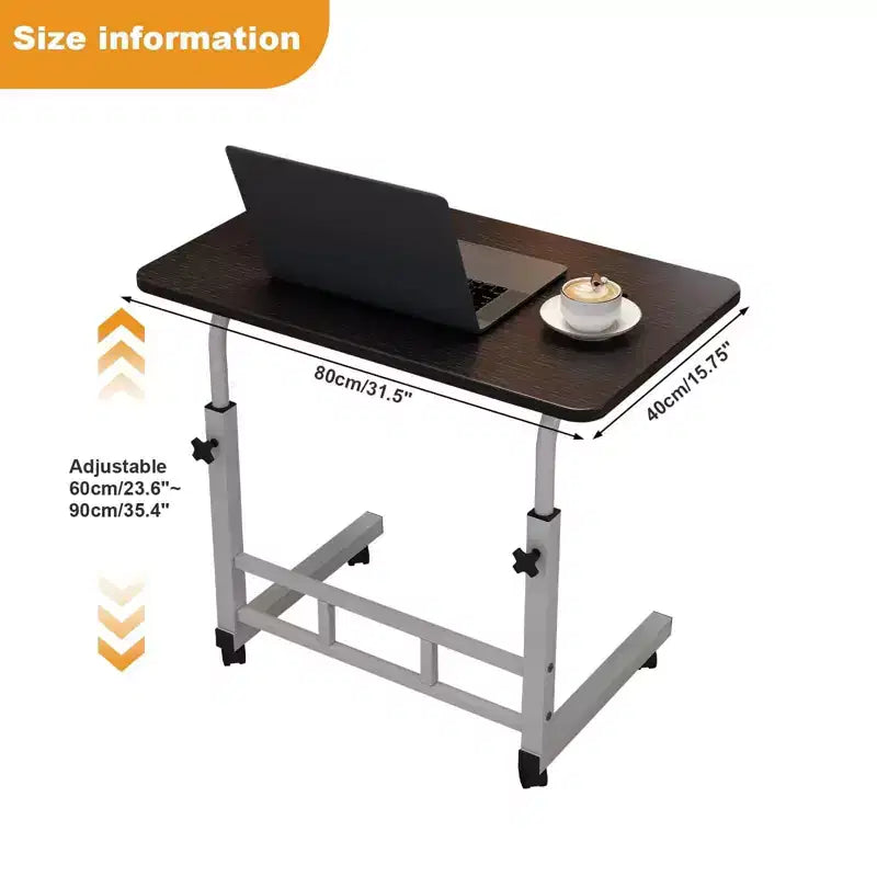 Escritorio móvil para computadora con altura ajustable y ruedas para espacios pequeños, mesa de trabajo de pie con ruedas para la oficina en casa, el estudio y el dormitorio