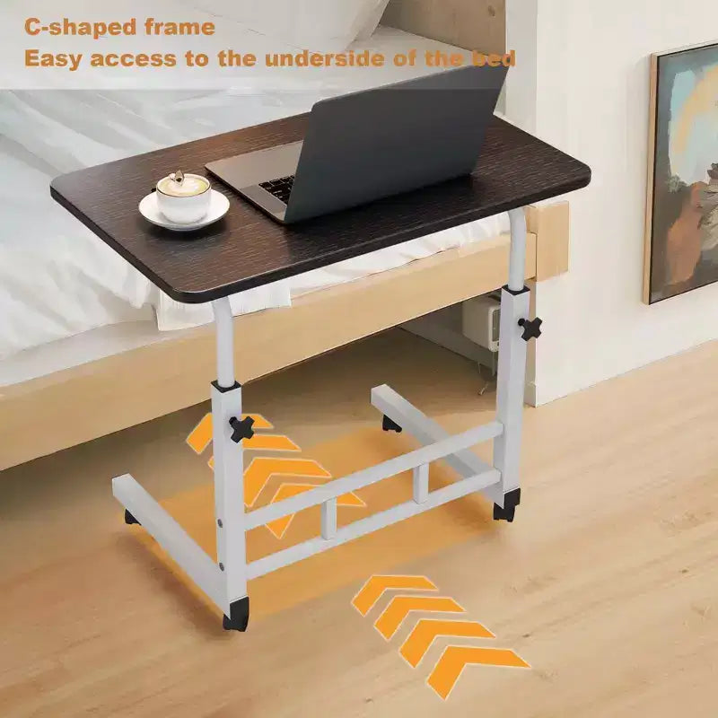 Escritorio móvil para computadora con altura ajustable y ruedas para espacios pequeños, mesa de trabajo de pie con ruedas para la oficina en casa, el estudio y el dormitorio