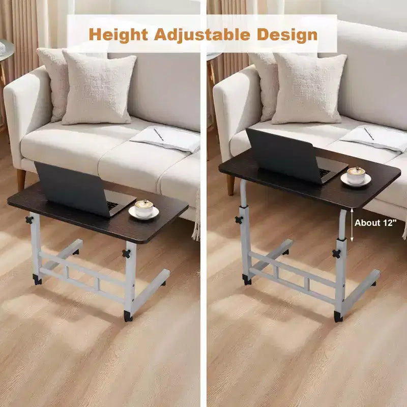 Escritorio móvil para computadora con altura ajustable y ruedas para espacios pequeños, mesa de trabajo de pie con ruedas para la oficina en casa, el estudio y el dormitorio