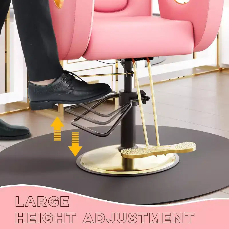 Hydraulischer Friseurstuhl mit Liegefunktion, um 360° drehbar, höhenverstellbar, mit Fußstütze