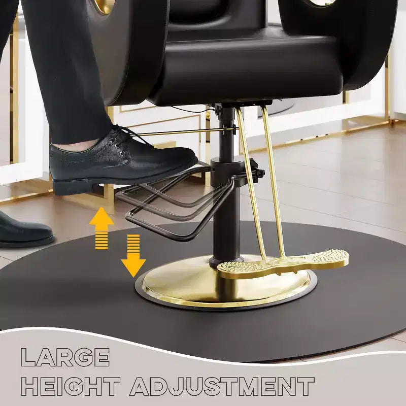 Hydraulischer Friseurstuhl mit Liegefunktion, um 360° drehbar, höhenverstellbar, mit Fußstütze