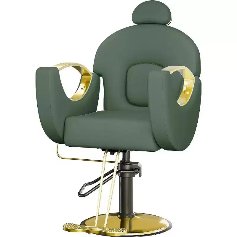 Fauteuil de salon inclinable, fauteuil de barbier hydraulique pivotant à 360°, hauteur réglable avec repose-pieds