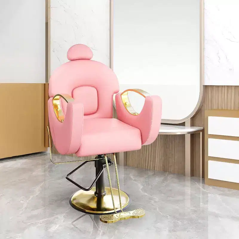 Fauteuil de salon inclinable, fauteuil de barbier hydraulique pivotant à 360°, hauteur réglable avec repose-pieds