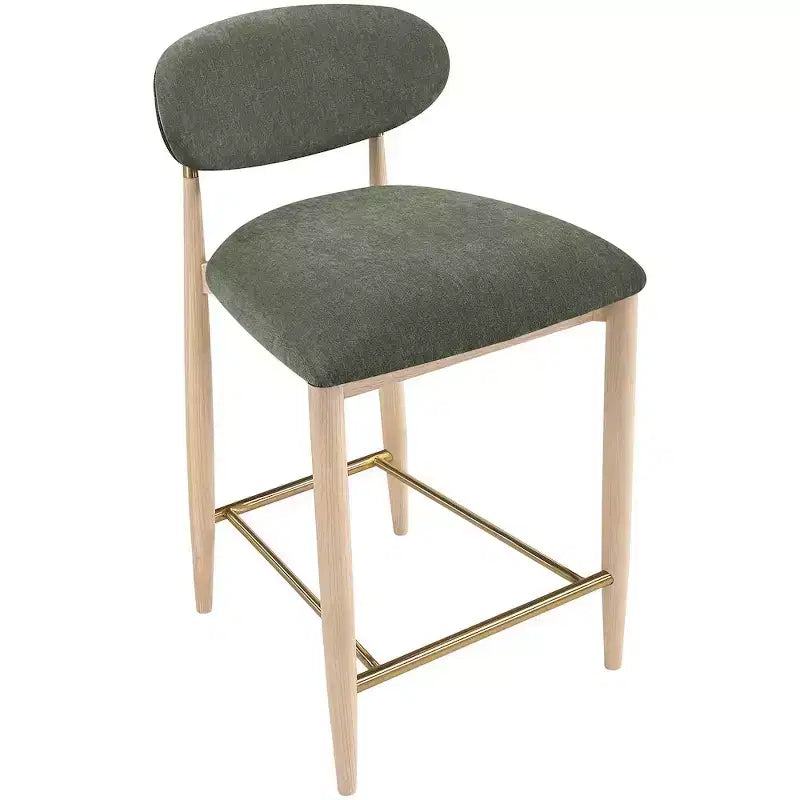 Taburete de mostrador con tapizado de alto rendimiento y acabado natural