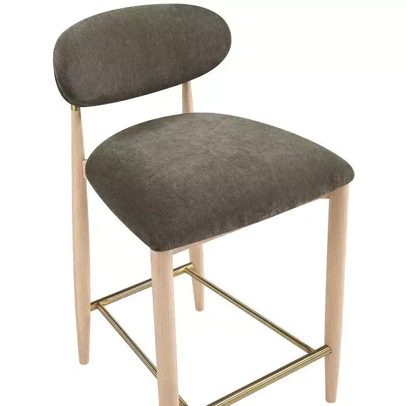 Taburete de mostrador con tapizado de alto rendimiento y acabado natural