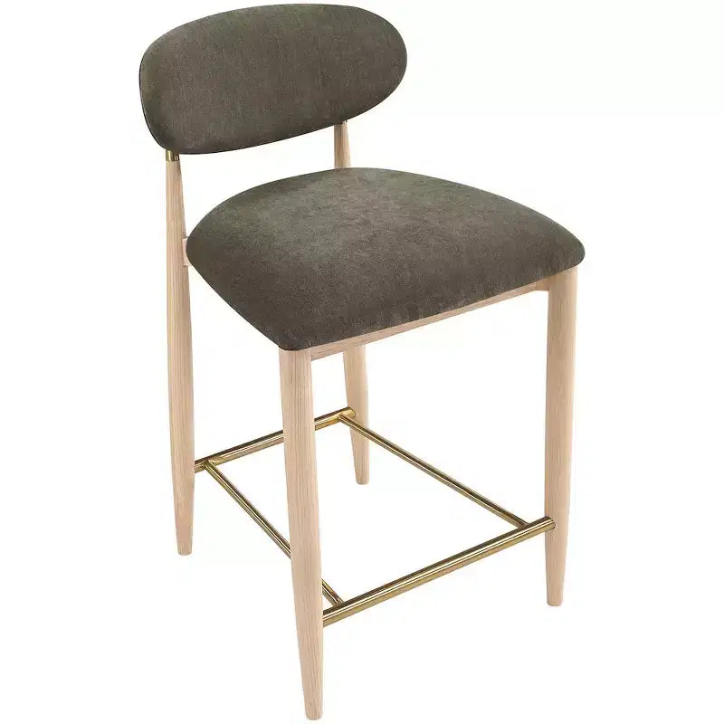 Taburete de mostrador con tapizado de alto rendimiento y acabado natural