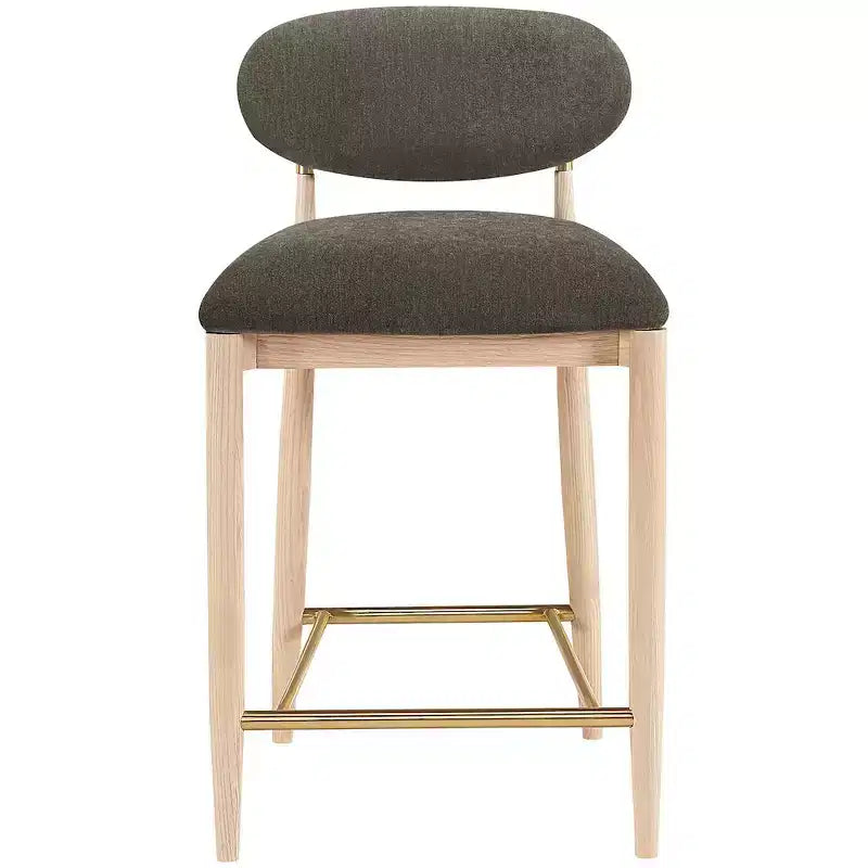 Taburete de mostrador con tapizado de alto rendimiento y acabado natural