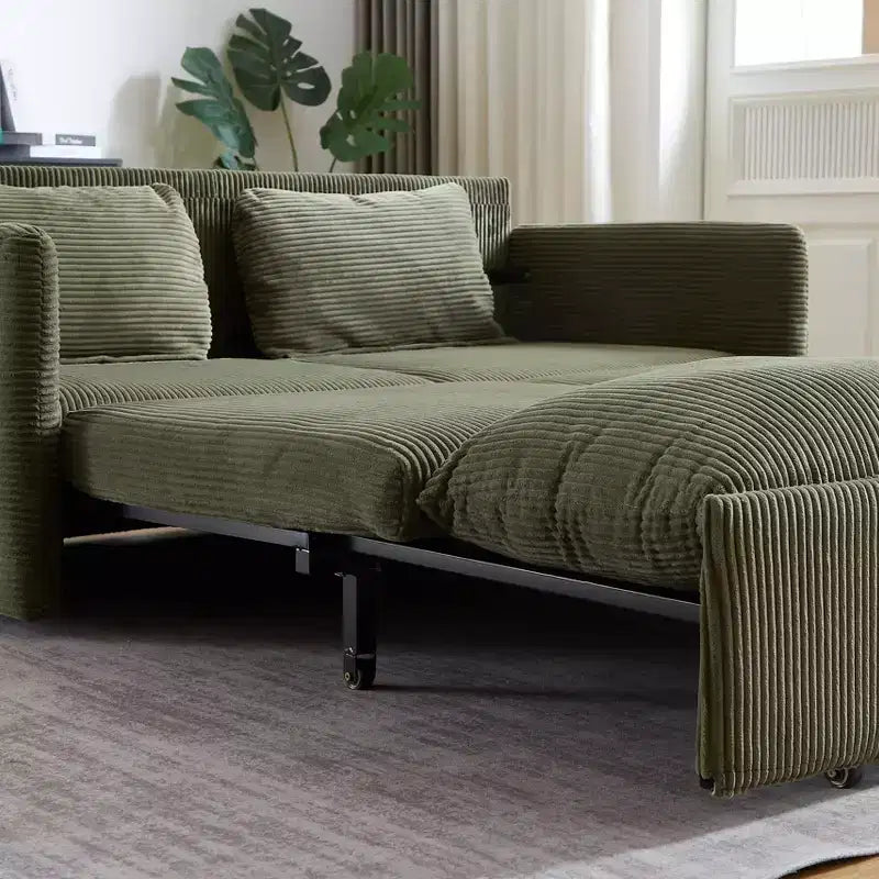 64.5 3-in-1-Schlafsofa aus Cord mit ausziehbarem Bett